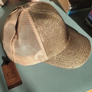 C.C Tan Mesh Ponytail Cap
